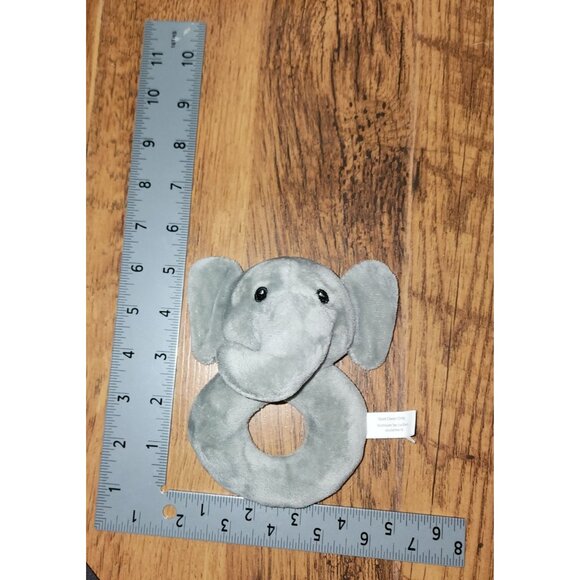 Lila and Jack Lovey White Gray Striped Elephant Security Blanket & Rattle Soft - Picture 5 of 5